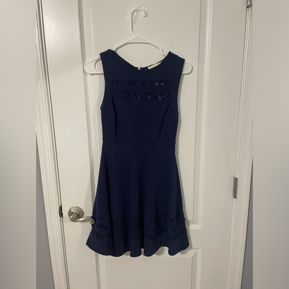 Francesca’s Navy Blue Dress with Lace Details